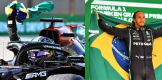 Lewis Hamilton vence GP Fórmula 1 do Brasil e emociona torcedores levantando a Bandeira brasileira