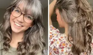 Mulher de 26 anos inspira ao assumir seus cabelos grisalhos que ela tinha desde a infância sensivel-mente.com - Mulher de 26 anos inspira ao assumir seus cabelos grisalhos que ela tinha desde a infância