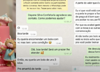 Confeiteira viraliza ao se negar a fazer bolo de graça em Anápolis/GO.